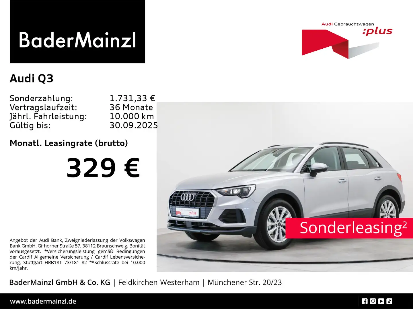 Audi Q3 35 TFSI S tronic LED Navi SHZ Virtual ACC Silber - 1