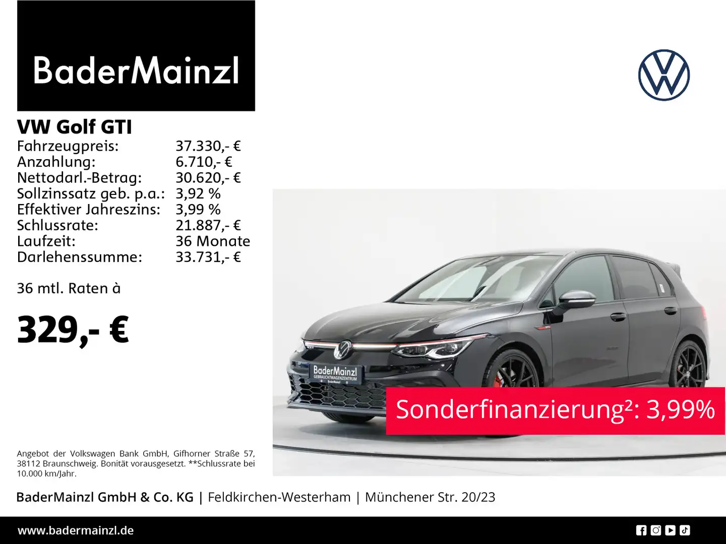 Volkswagen Golf GTI Clubsport 2.0 TSI DSG Matrix Pano Navi Schwarz - 1