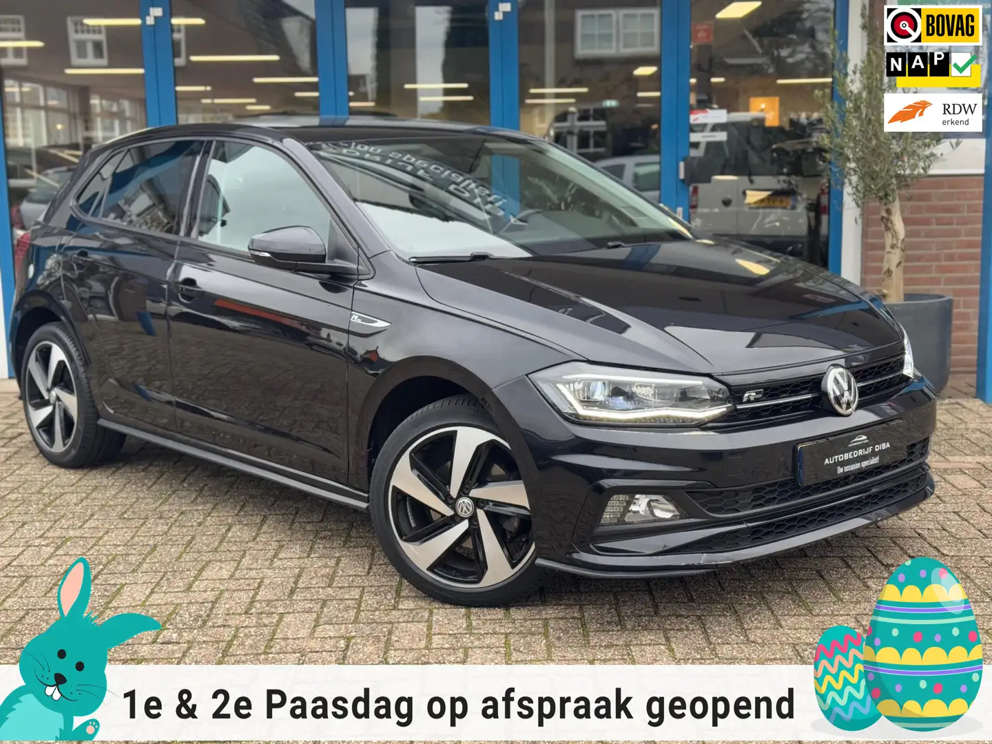 Volkswagen Polo 1.0 TSI R-Line 2018 AUT NAVI LM CARPLAY NAP! Zwart - 1