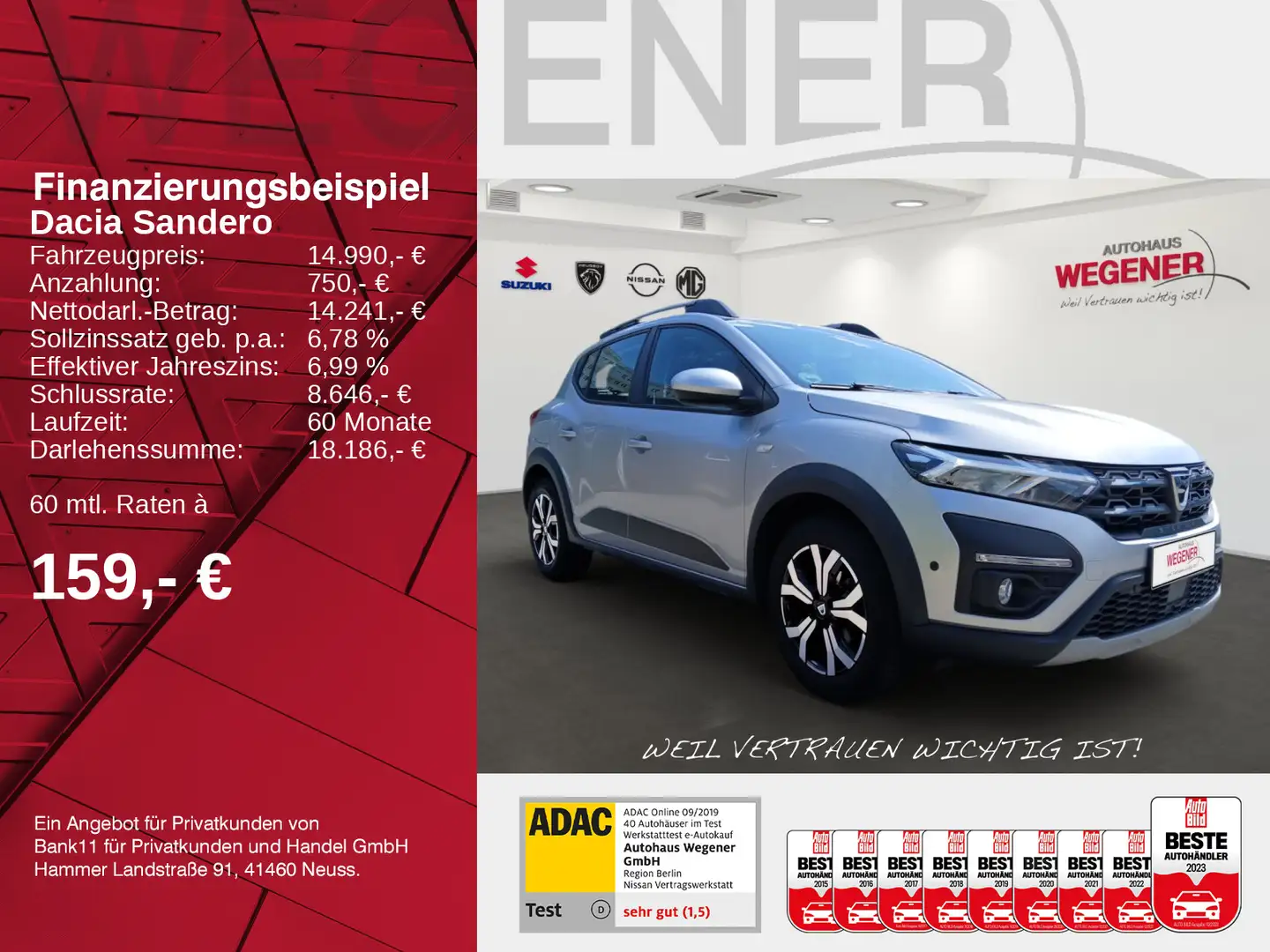 Dacia Sandero Stepway TCe 90 LED Navi App Kamera Temp. Grau - 2