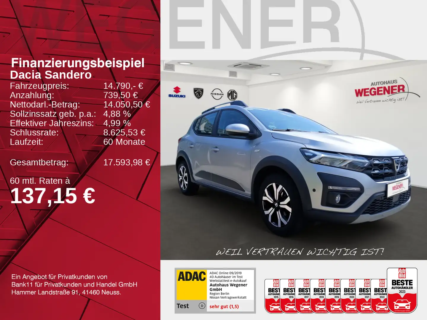 Dacia Sandero Stepway TCe 90 LED Navi App Kamera Temp. Grau - 2