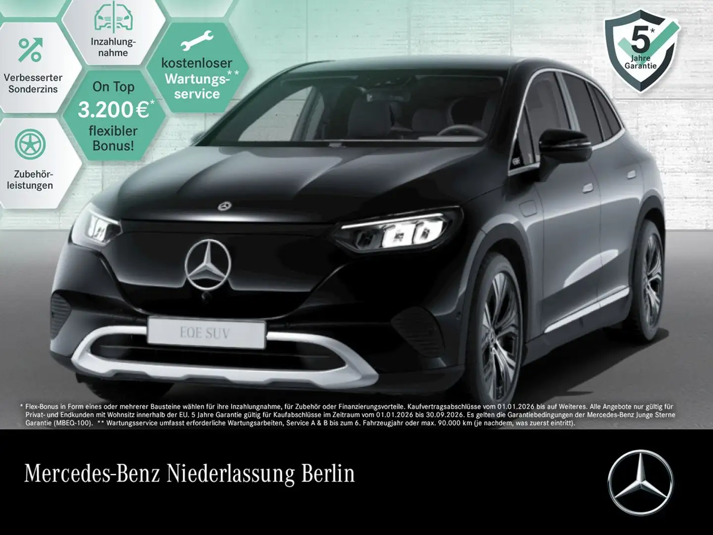 Mercedes-Benz EQE SUV EQE 300 AVANTG+360+LED+TOTW+KEYLESS Schwarz - 1