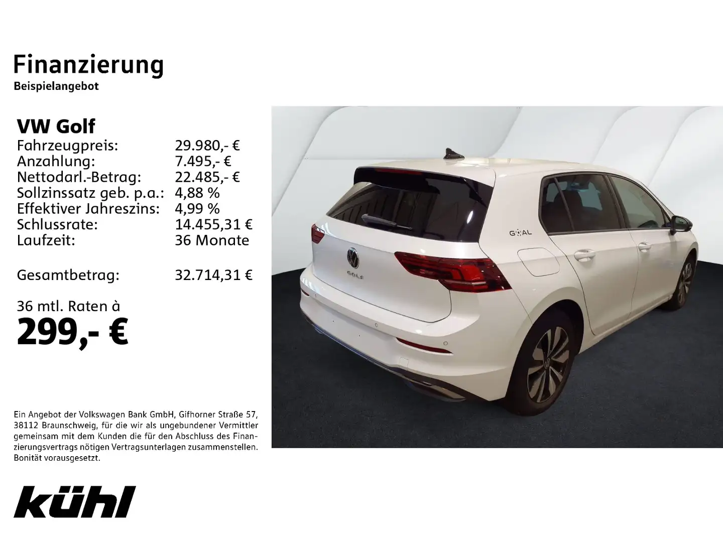 Volkswagen Golf 8 VIII 2.0 TDI DSG Goal LED+/ACC/Kamera/App Weiß - 2