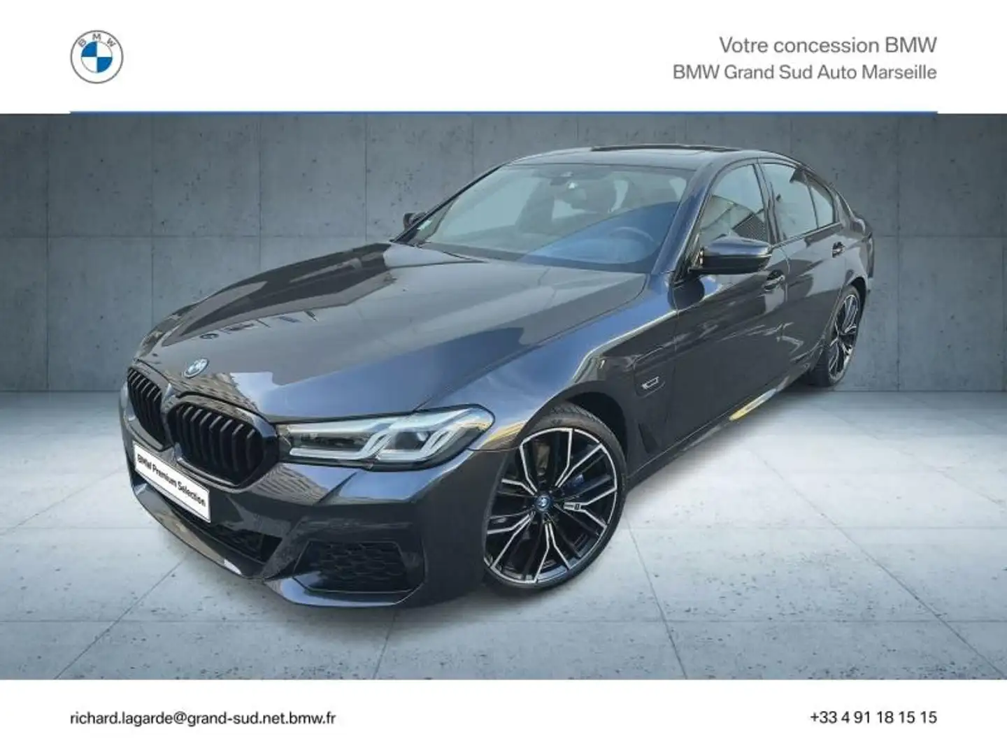 BMW 530 530eA 292ch M Sport Steptronic Gris - 1