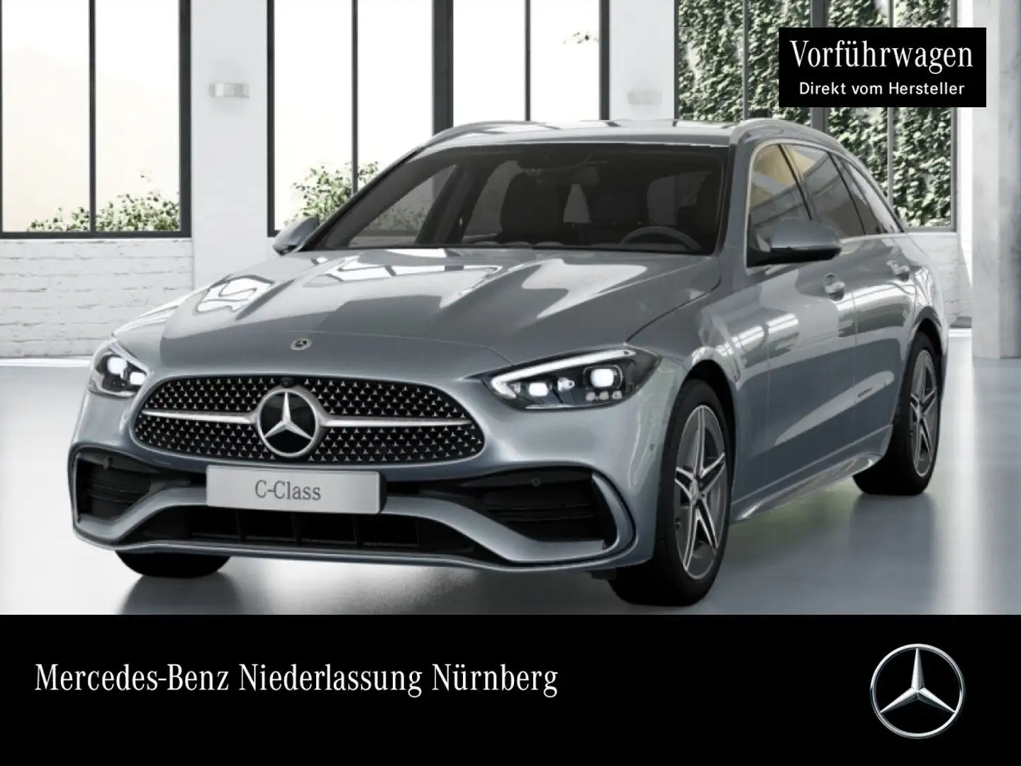 Mercedes-Benz C 200 T AMG+360+AHK+TOTW+KEYLESS+9G Argent - 1