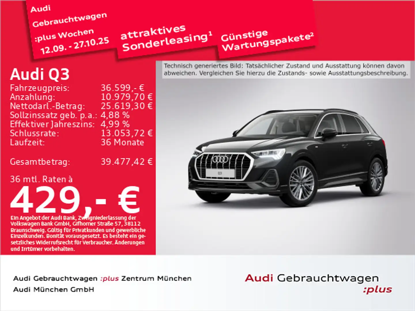 Audi Q3 35 TFSI S tronic S line ACC/Kamera/Navi+ Schwarz - 1