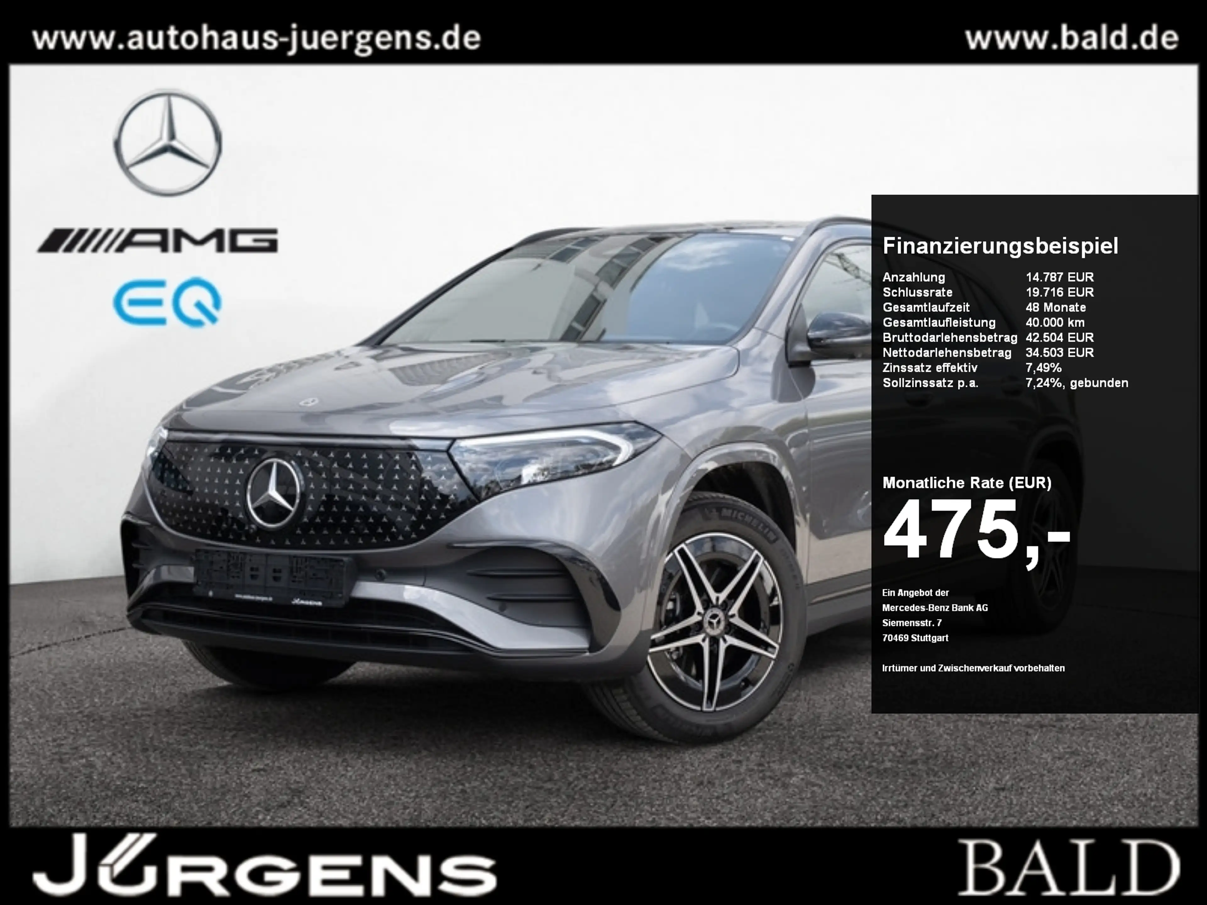Mercedes-Benz EQA 350 4M AMG-Sport/Pano/Burm/AHK/Distr/Night