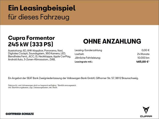 CUPRA Formentor 4Drive VZ Extreme 2.0 TSI DSG Panoramadach Voll-LE