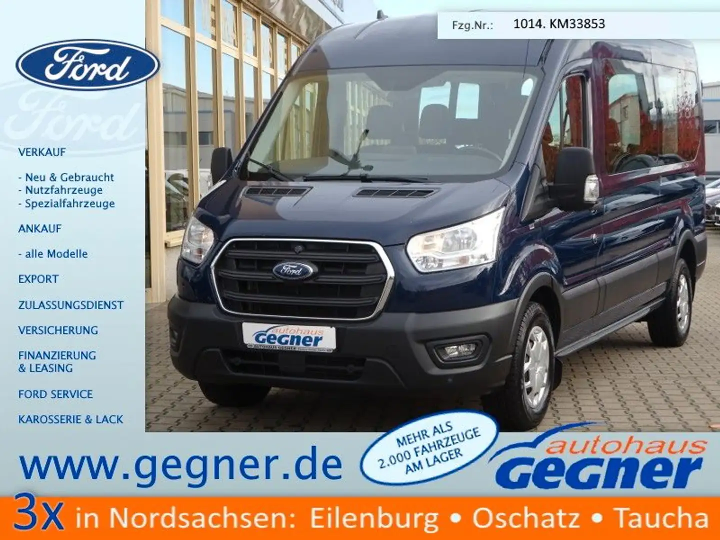 Ford Transit Kombi 350 L3H2 VA Autm. Trend 9-Sitze Bleu - 1
