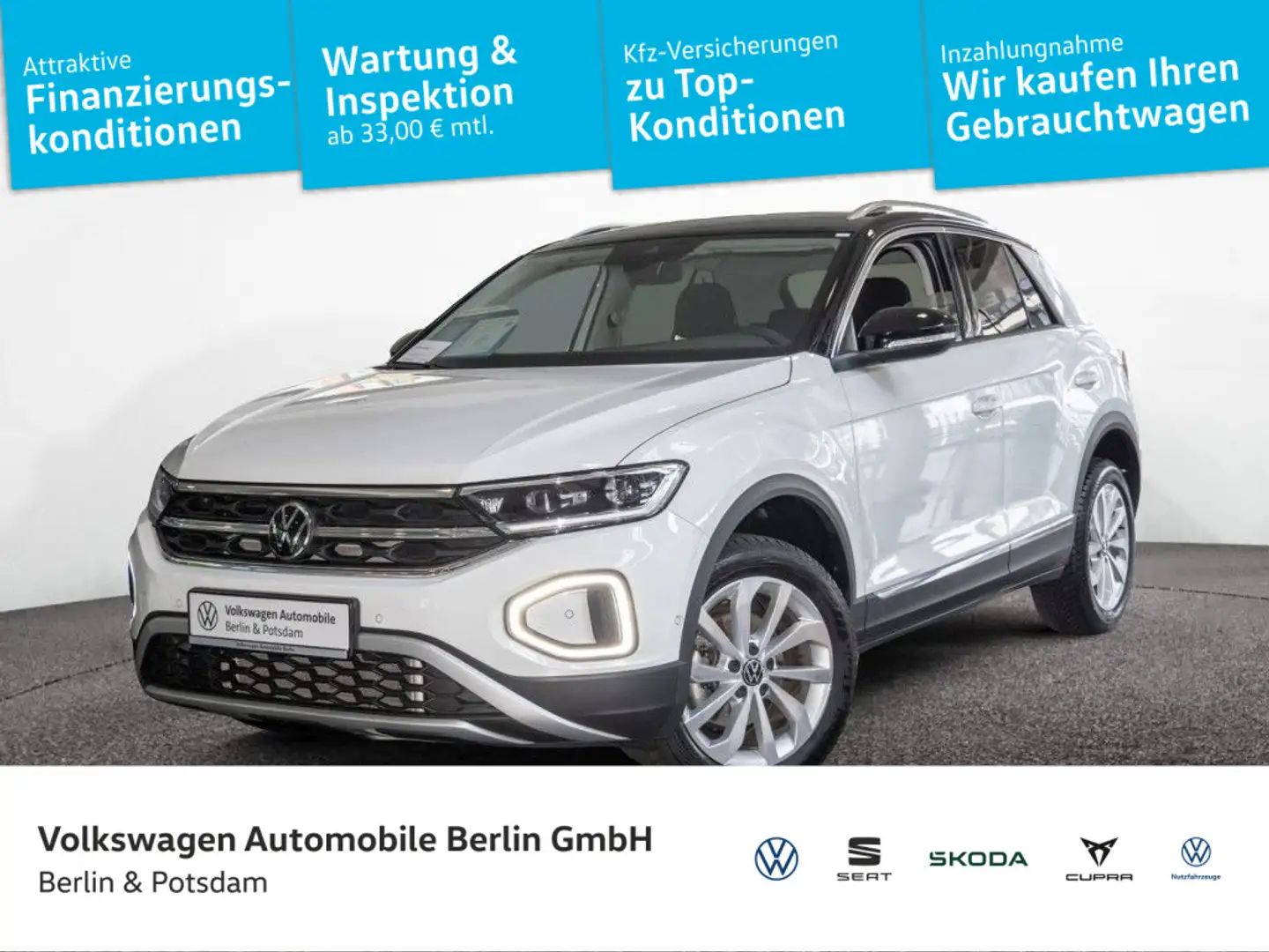 Volkswagen T-Roc 1.5 TSI DSG Style AHK LED Navi Sitzhzg. Weiß - 1