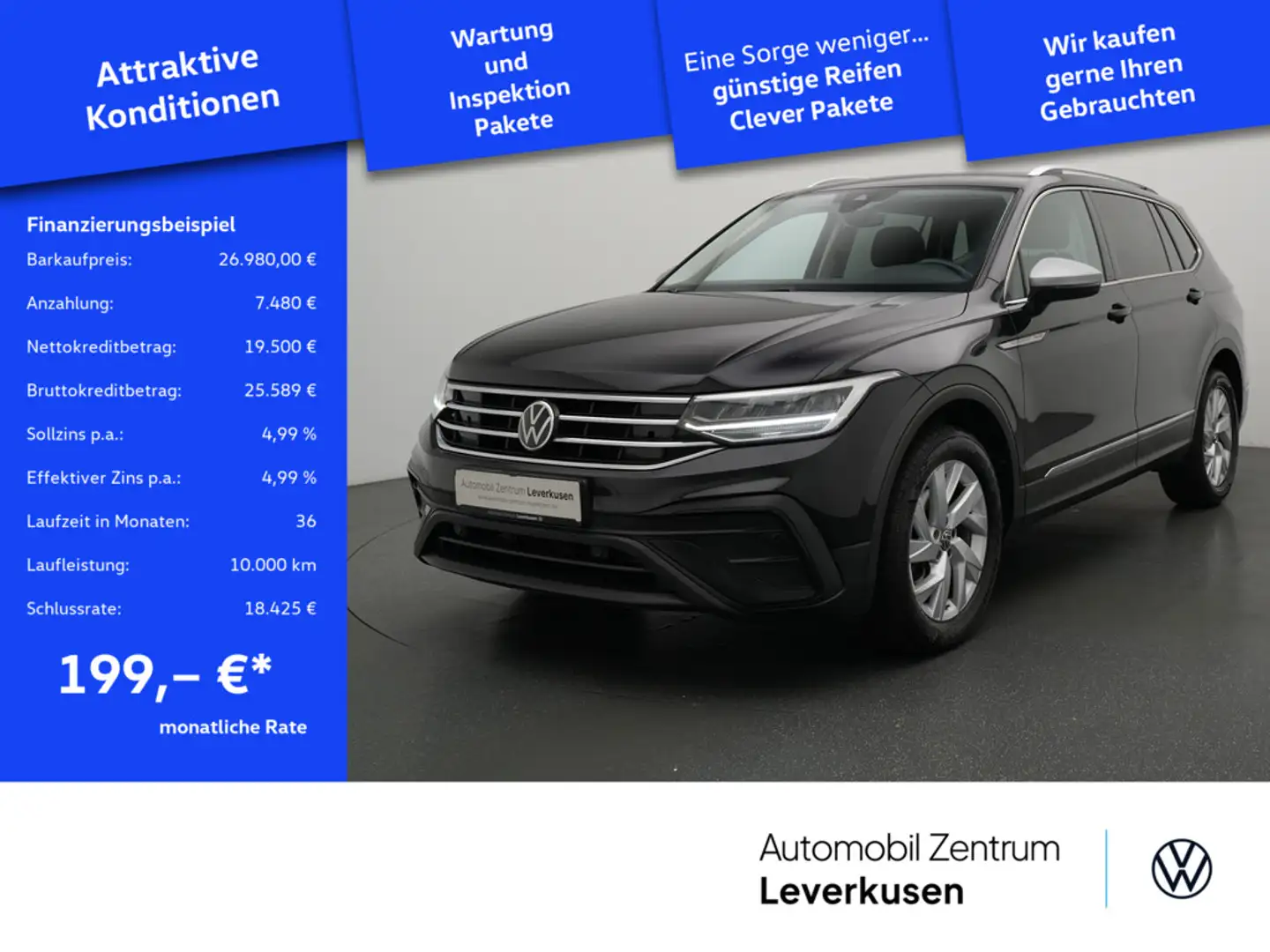 Volkswagen Tiguan Allspace Life DSG PANO NAVI ACC VIRT K Schwarz - 1