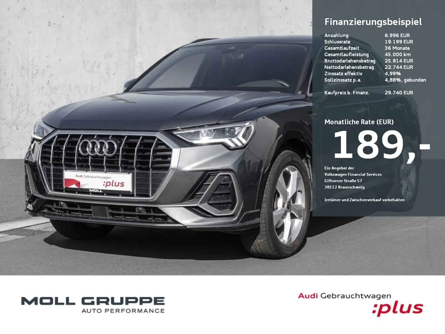 Audi Q3 S line NAVI LM EL.HECK ACC PDC Grau - 1