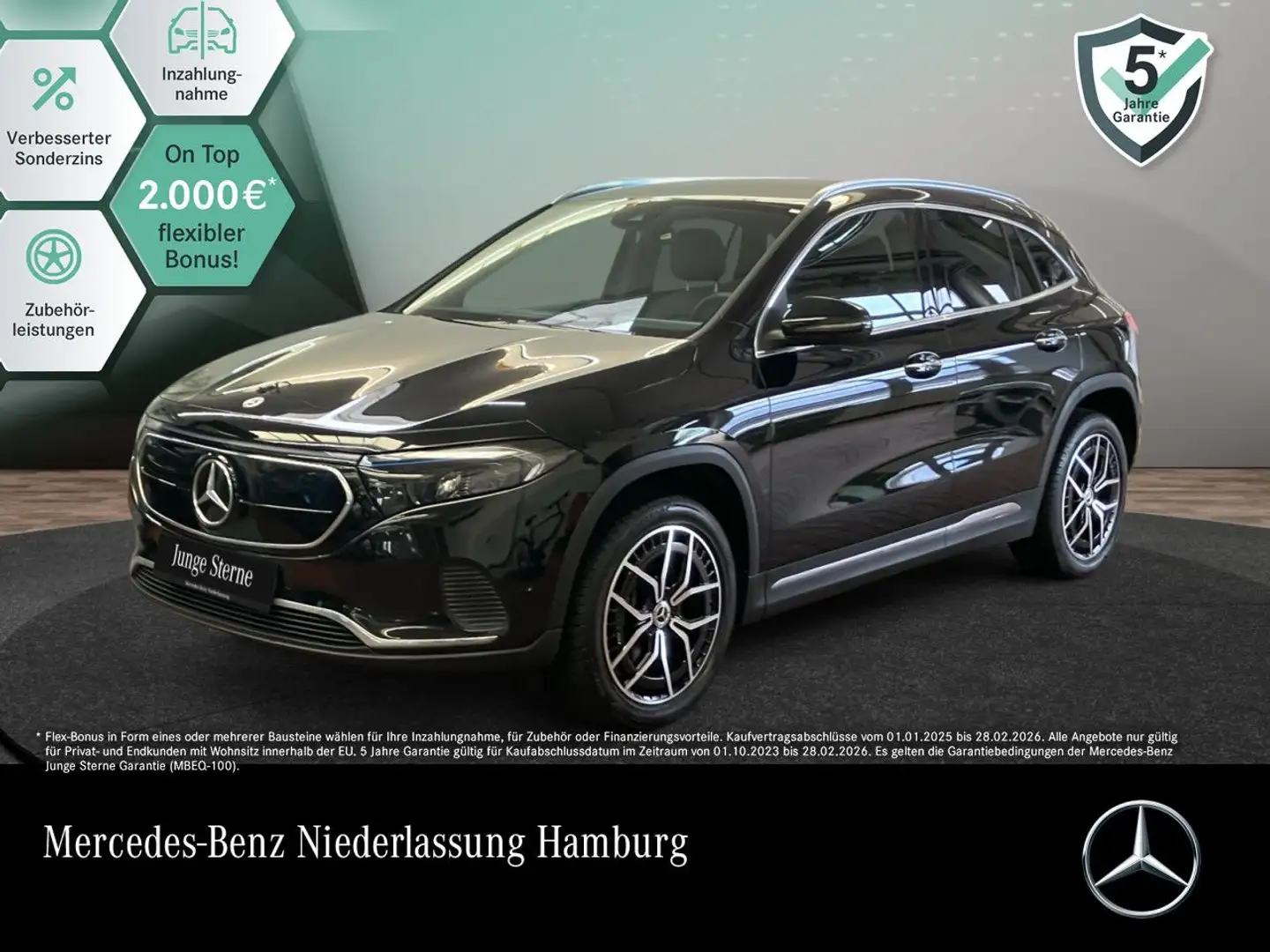 Mercedes-Benz EQA 300 4M PROG+19"+PLUS-PAKET+KAMERA+KEYLESS+SPUR Schwarz - 1