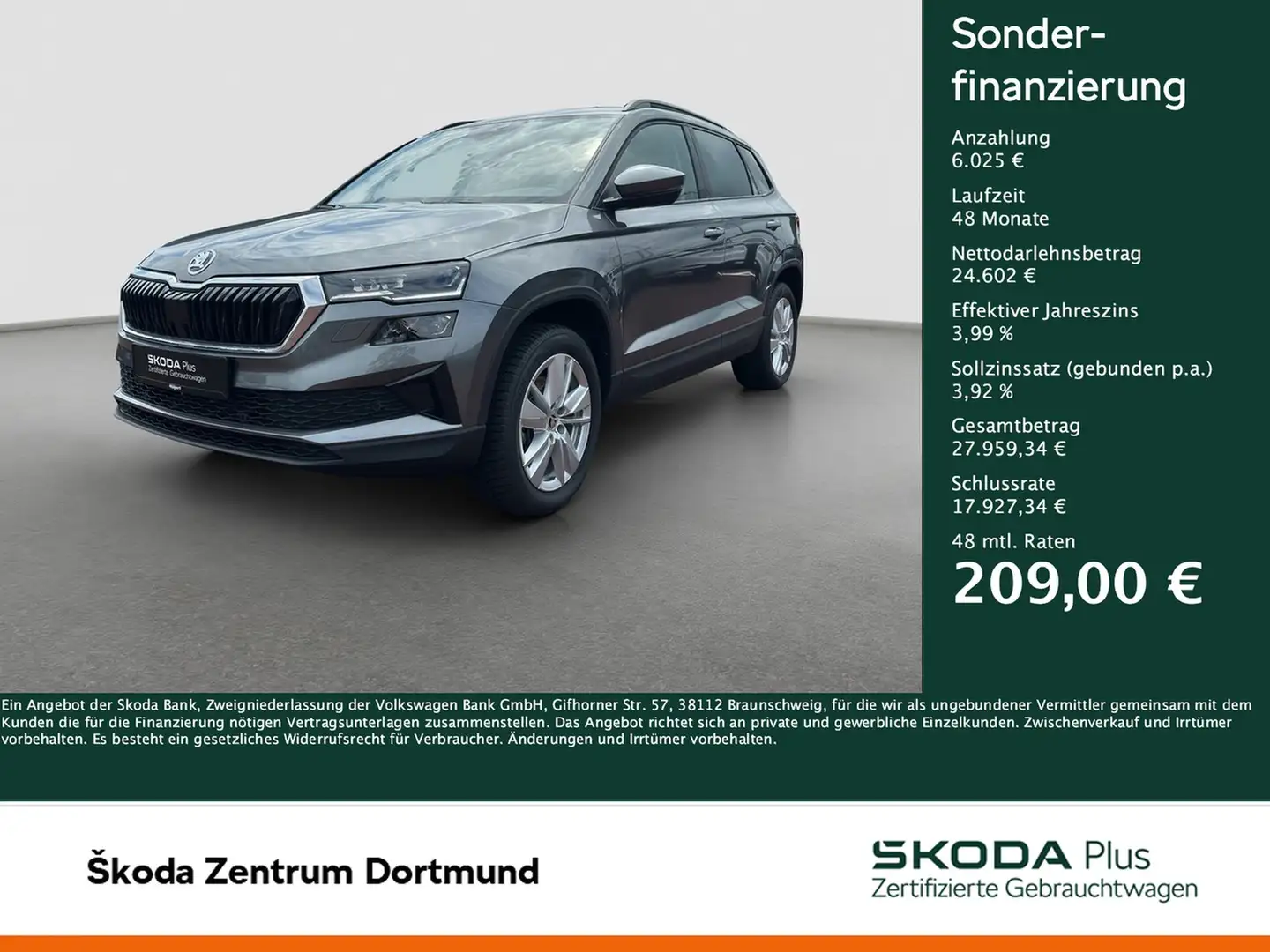 Skoda Karoq 1.5 SELECTION CAM ACC LM17 E-KLAPPE NAVI Grau - 1