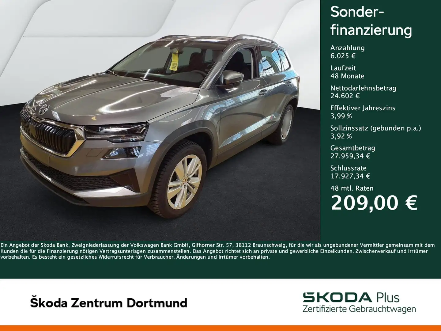 Skoda Karoq 1.5 SELECTION CAM ACC LM17 E-KLAPPE NAVI Grigio - 1