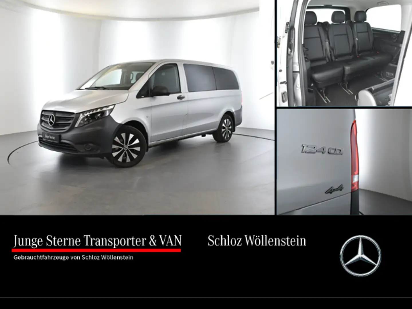 Mercedes-Benz Vito 124 Tourer 4x4 Klima*Navi*LED*AHK2,5t*PDC Silber - 1