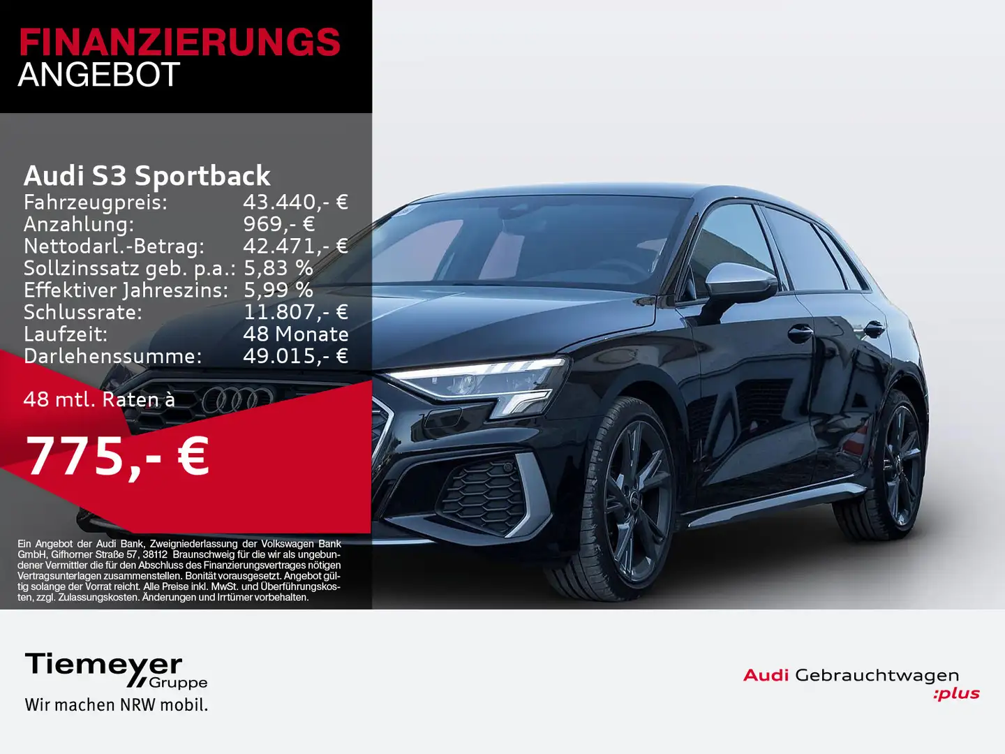 Audi S3 TFSI Q LED NAVI+ LM18 Schwarz - 1