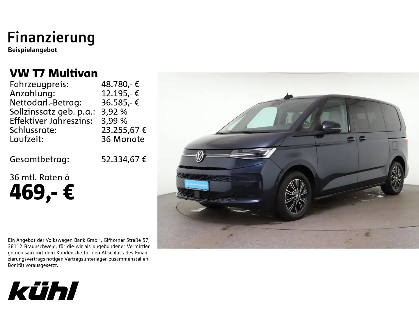 Volkswagen T7 Multivan 2.0 TDI DSG Life IQ.Light Standhzg. Azul - 2