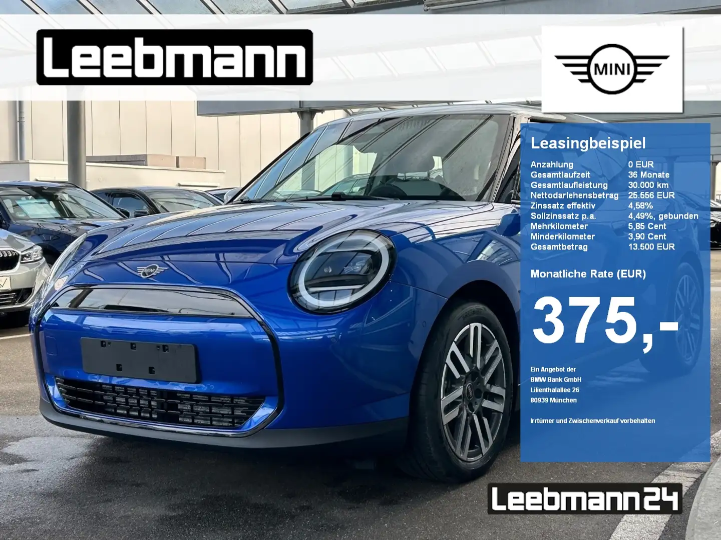 MINI Cooper E Classic Trim Paket S HUD/KomfZug/RFK Blau - 1