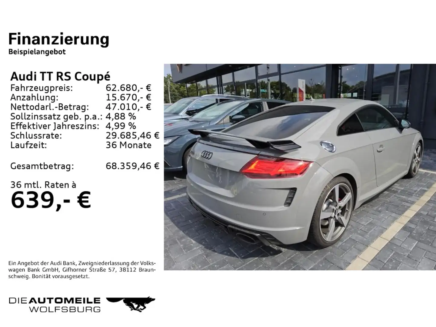Audi TT RS TT RS Coupe 2.5 TFSI quattro S-tronic B&O/Matrix Šedá - 2