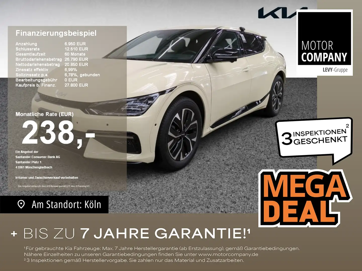 Kia EV6 GT-Line +TAXI-Umbau+Sofort Verfügbar+Garantie Gelb - 1