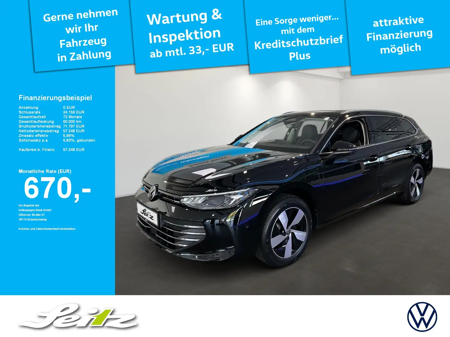Volkswagen Passat Variant 1.5 TSI eHybrid Business *AHK*HEAD-UP*NAVI* Schwarz - 1