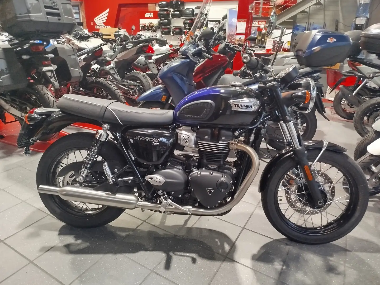 Triumph Bonneville T100 stealth edition Blu/Azzurro - 1