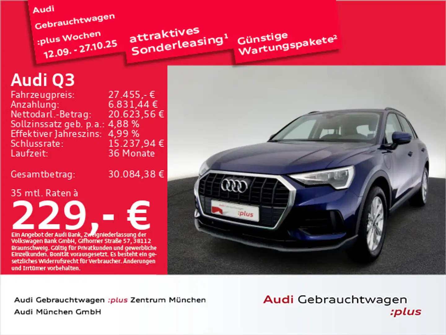 Audi Q3 45 TFSI e  S tronic Virtual/Navi+/LED Blauw - 1
