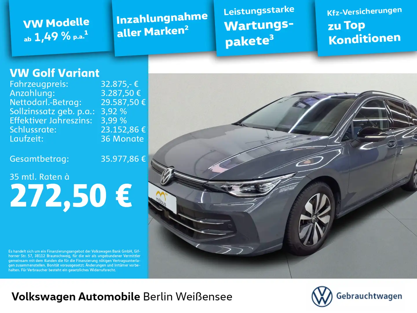 Volkswagen Golf Variant VIII 2.0 TDI Goal*GJR*AREA*NAVI*MAT Grau - 1