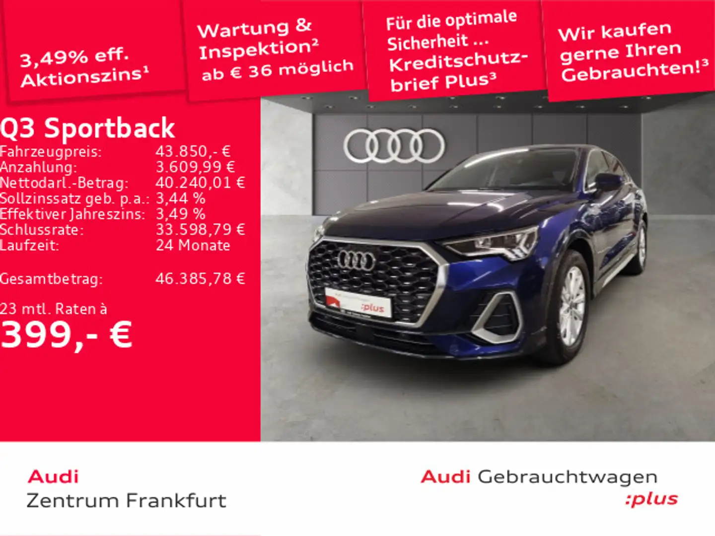 Audi Q3 35 TFSI S tronic S line LED Navi So Blau - 1