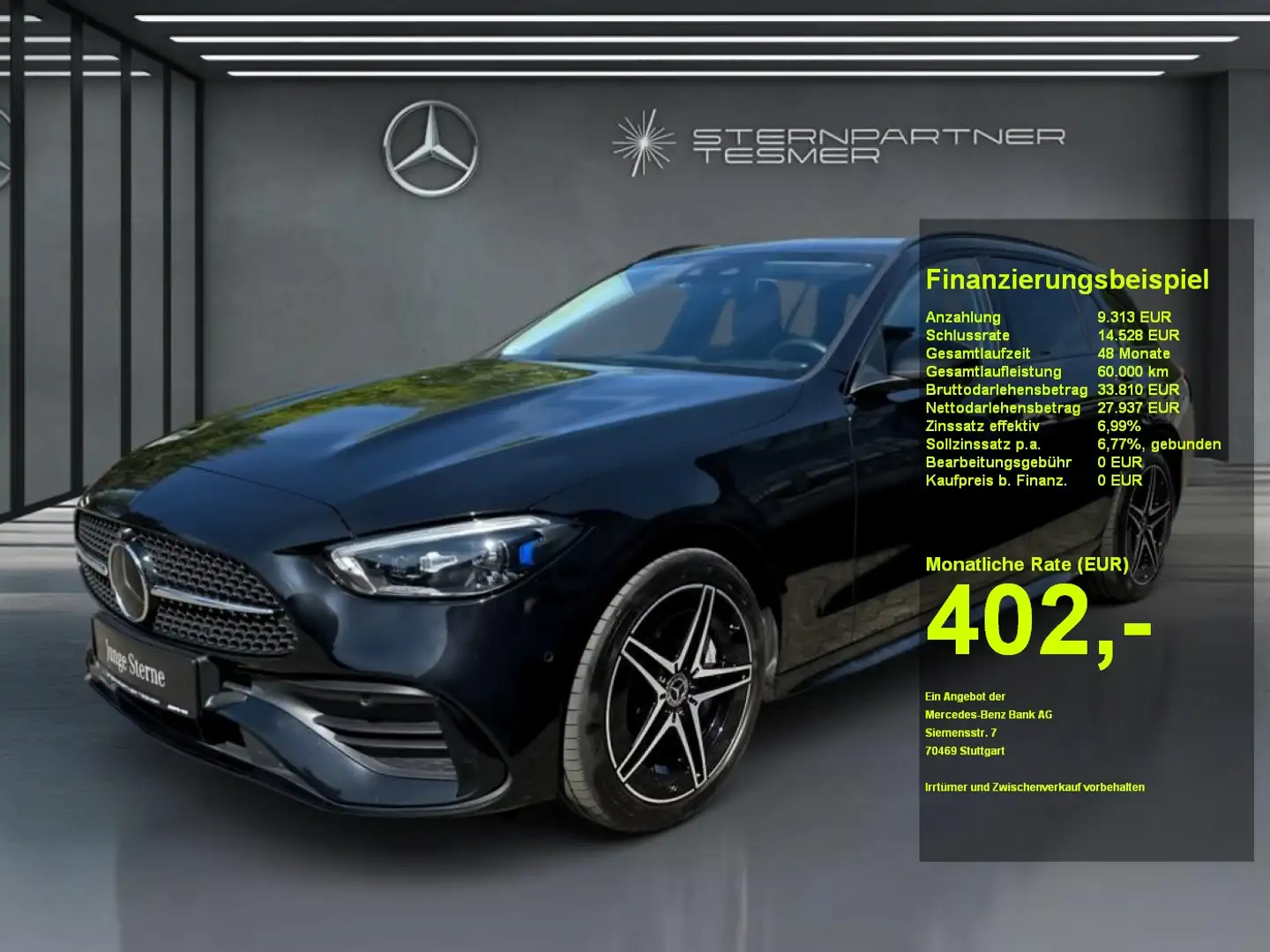 Mercedes-Benz C 300 e T AMG+NIGHT+DIGLIGHT+EASY-P+HUD+360+DIST Zwart - 1