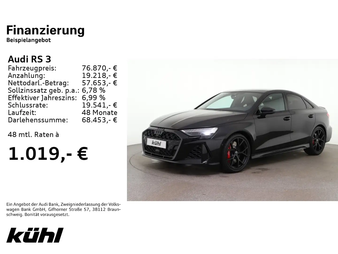 Audi RS3 RS3 Limousine 19' RS-Schalensitze RS-Sportabg. P Schwarz - 2