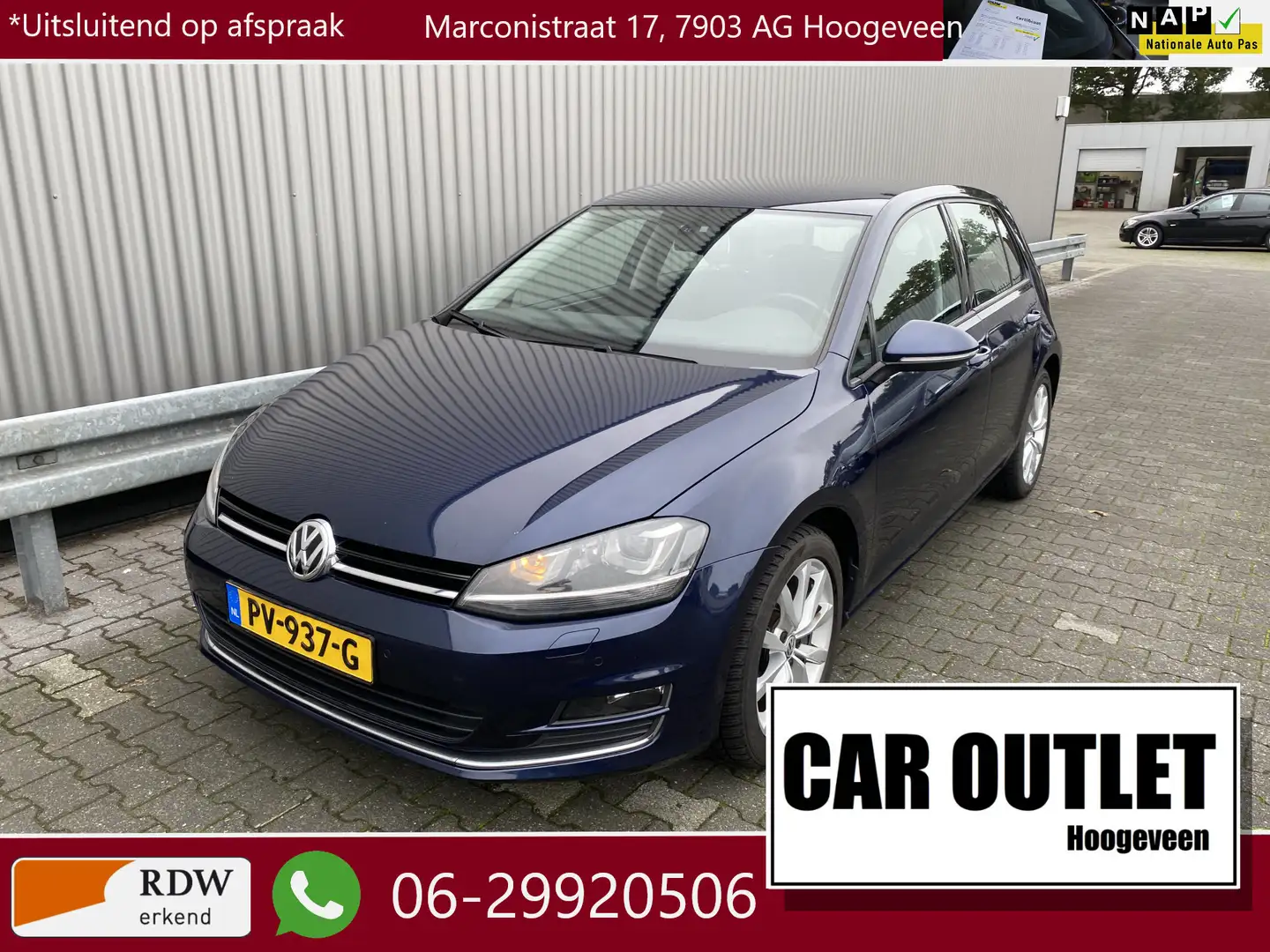 Volkswagen Golf 1.4 TSI Highline Alcantara/Stof, 5-Drs, Clima, Sto Blauw - 1