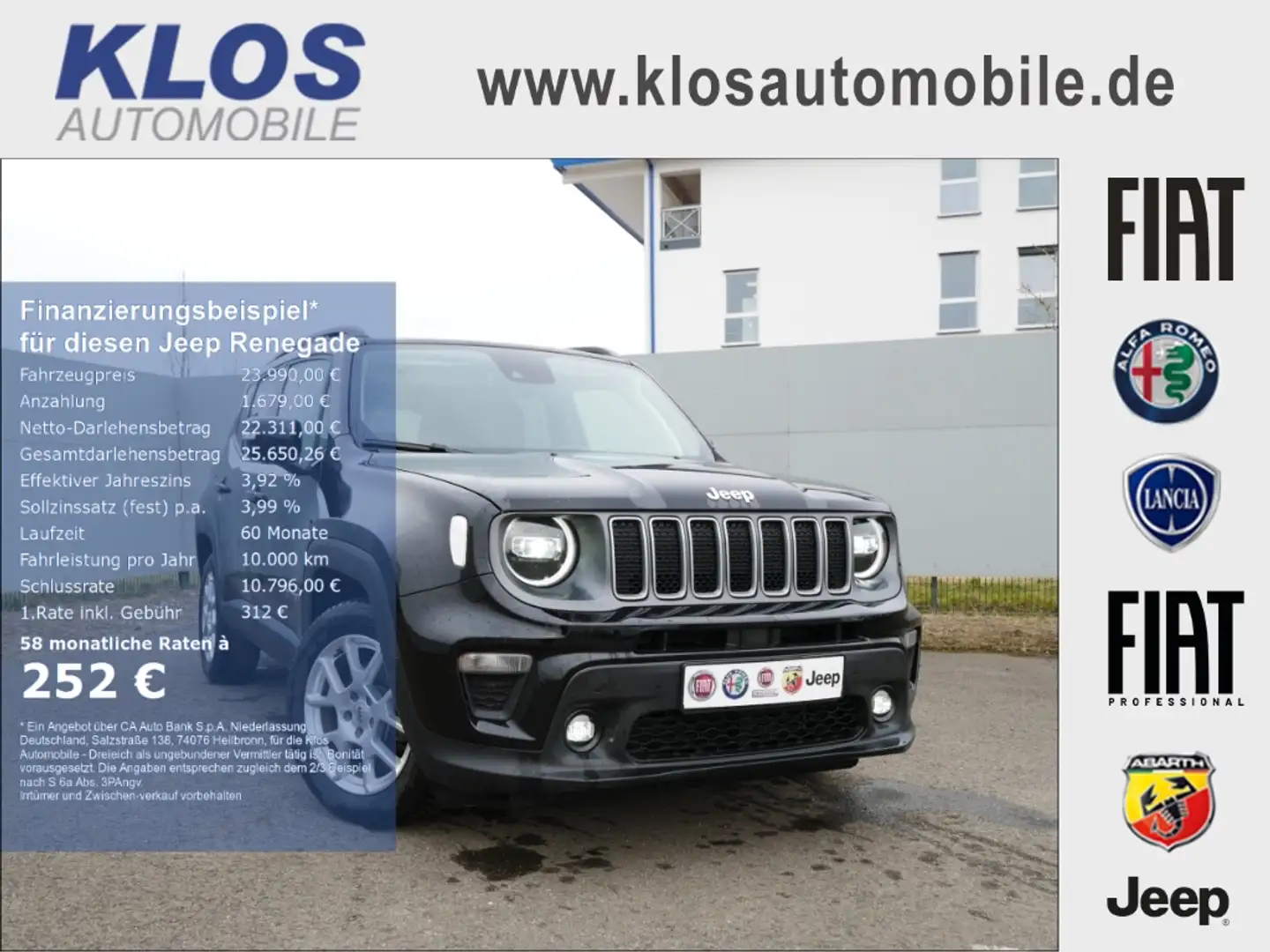 Jeep Renegade LIMITED e-HYBRID 1.5 GSE T4 48V 130PS DCT 4x2 NAVI Fekete - 1