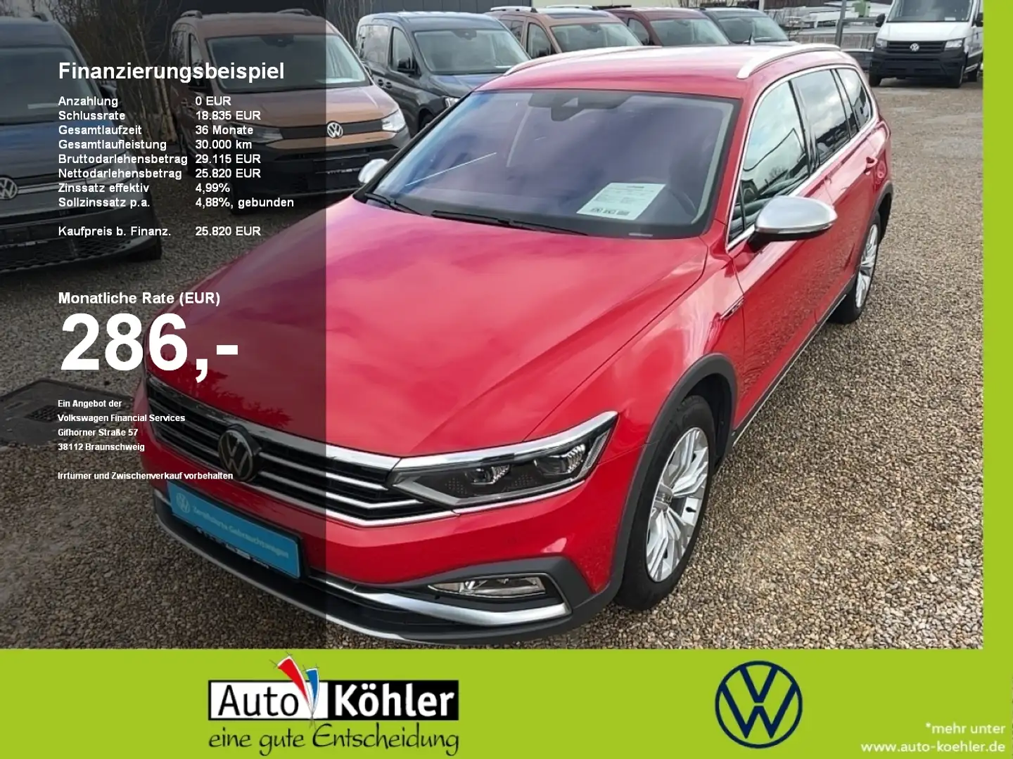 Volkswagen Passat Alltrack TDi 4M incl. Winterräder 8x Fach bereift Rot - 1