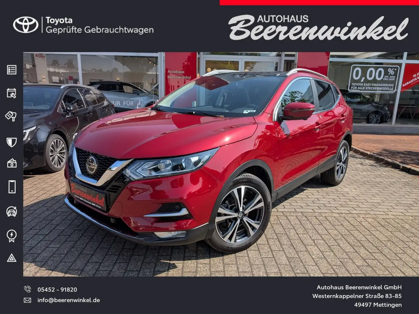 Nissan Qashqai 1.3 DIG-T DCT Zama "Navi 360G AHK PANO* Rouge - 1