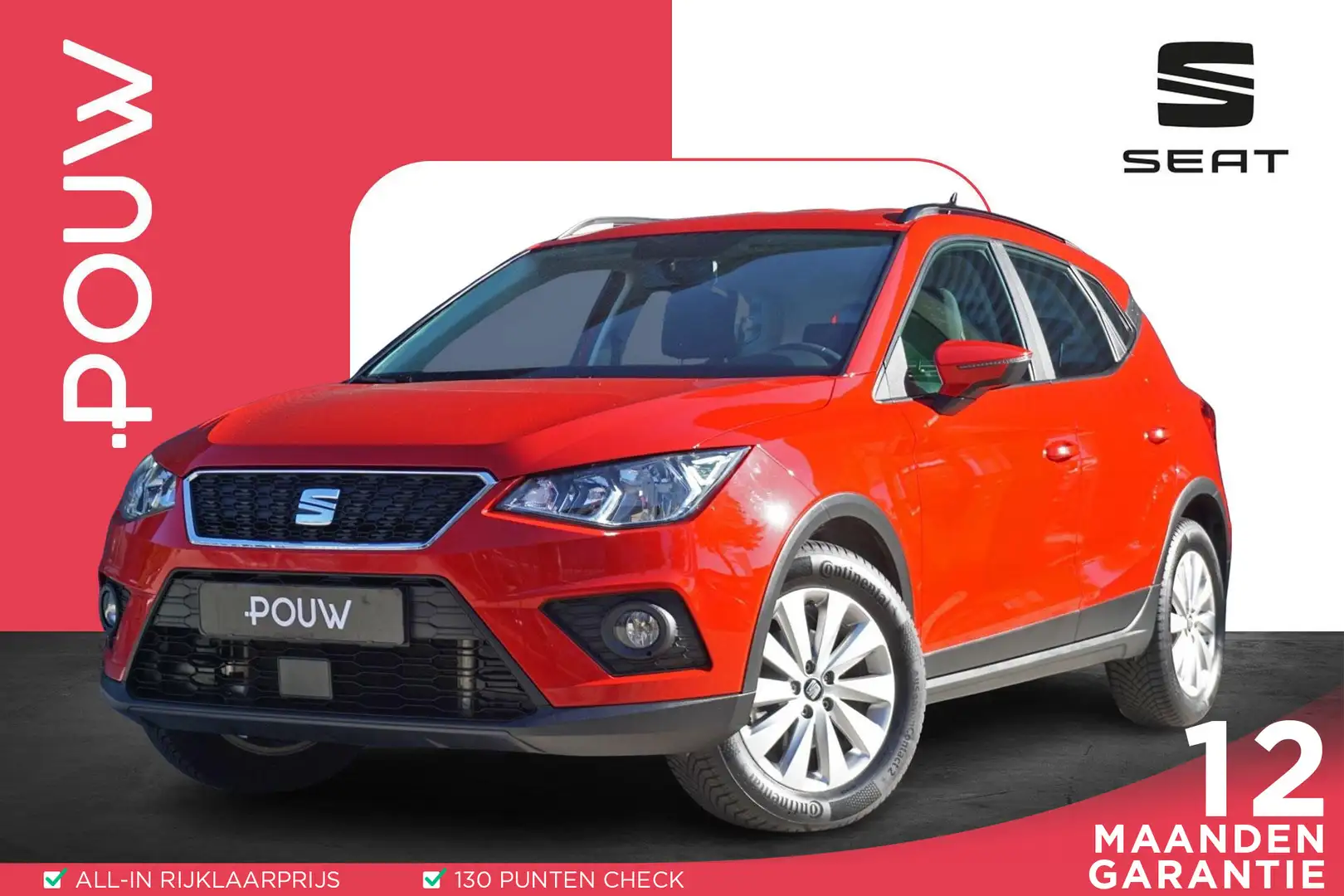 SEAT Arona 1.0 TGI 90pk Style | Apple CarPlay / Android Auto Rouge - 1