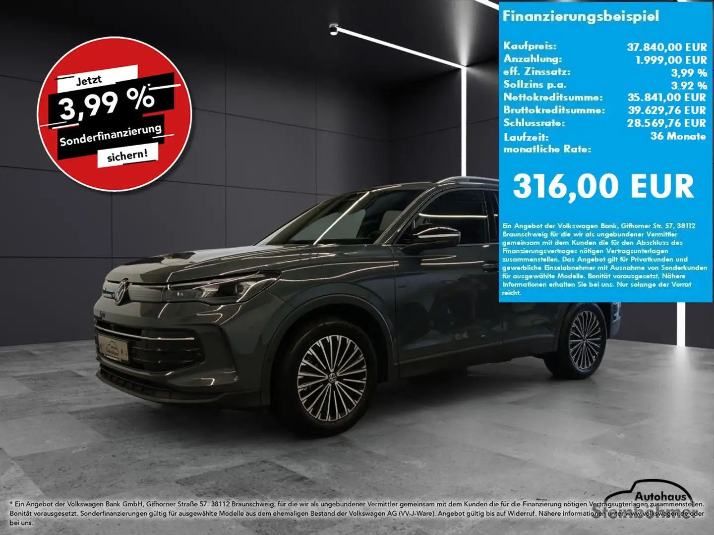 Volkswagen Tiguan GOAL 2.0TDI DSG IQ.Light NAV AHK ACC Navi Gris - 1