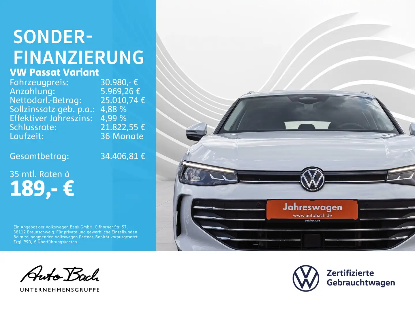 Volkswagen Passat Variant 1.5 eTSI "Business" DSG Navi LED Weiß - 2