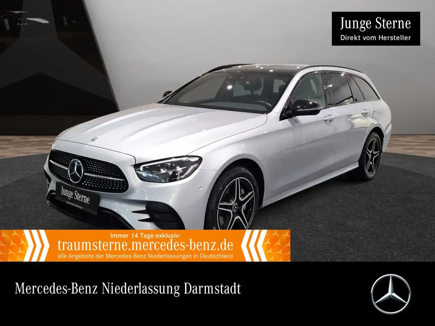 Mercedes-Benz E 300 de T 4M AMG+NIGHT+PANO+AHK+LED+FAHRASS+9G Silber - 1