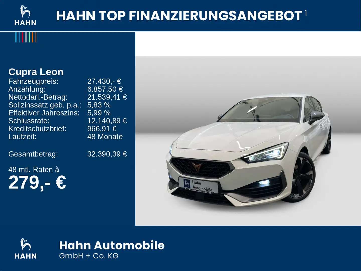 CUPRA Leon 1.5 eTSI DSG Kamera Navi ACC LED Klima Weiß - 2