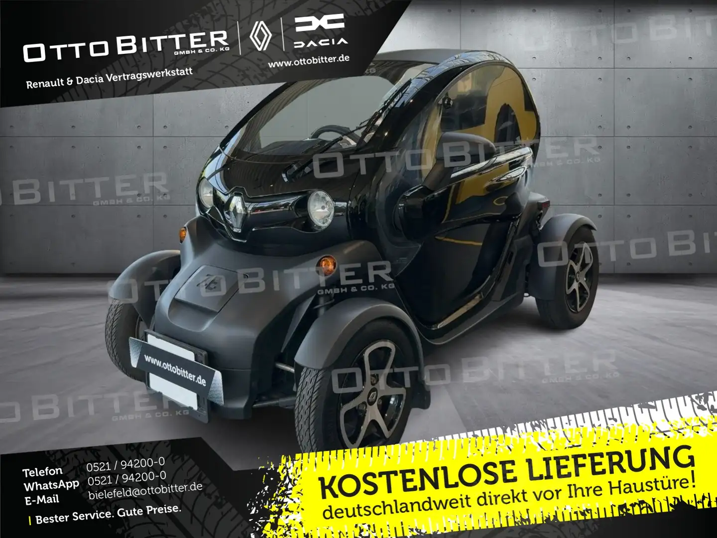 Renault Twizy Cargo Batteriemiete  FLÜGELTÜREN/ALU Schwarz - 1
