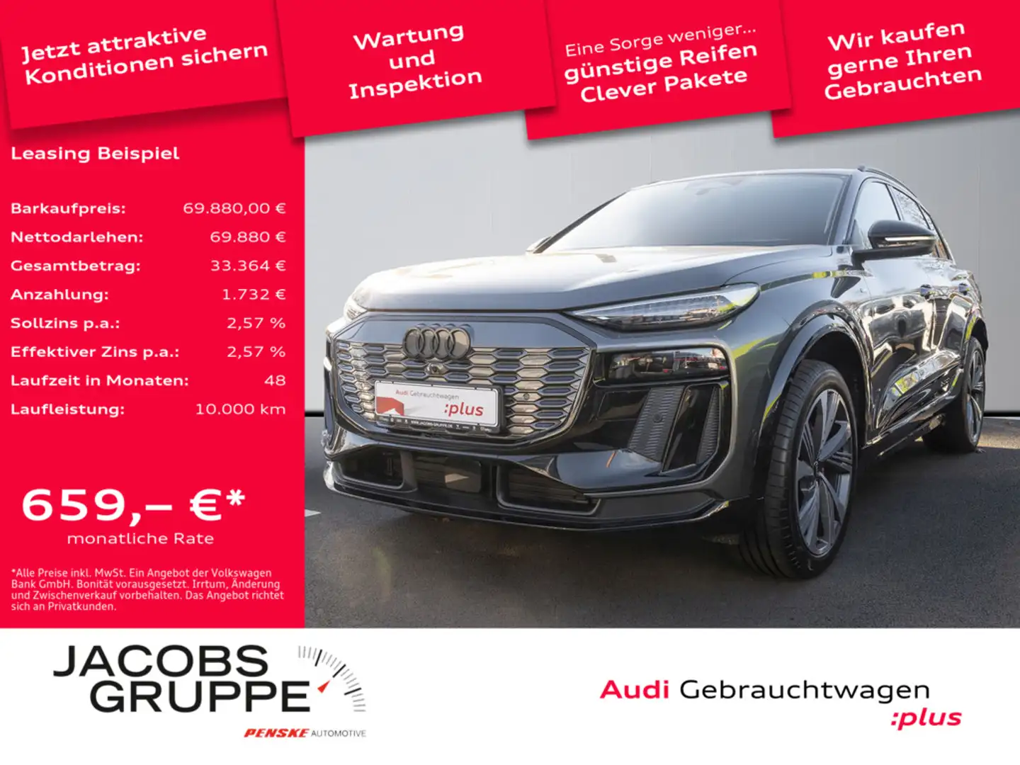 Audi Q6 e-tron 225 kW performance S Line B&O,Pano Grijs - 1