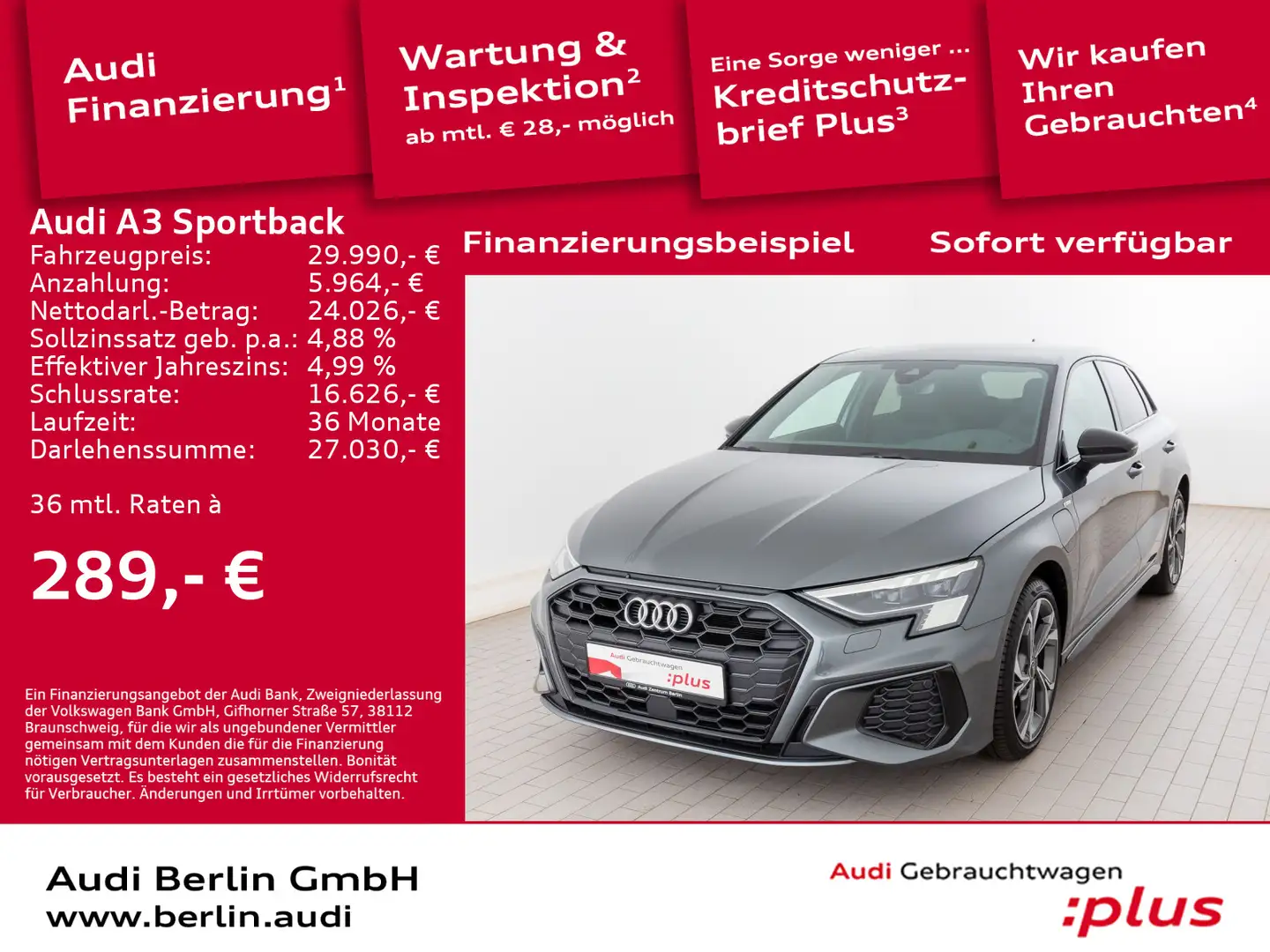 Audi A3 S line 45 TFSI e S tr. MATRIX NAVI Grijs - 1