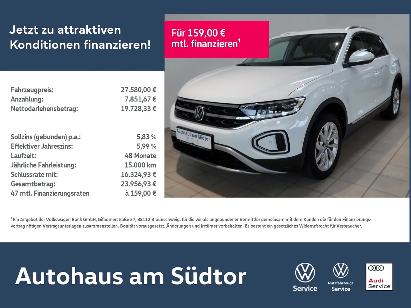Volkswagen T-Roc Style 1.5 TSI DSG | LED AHK RFK ACC Weiß - 1