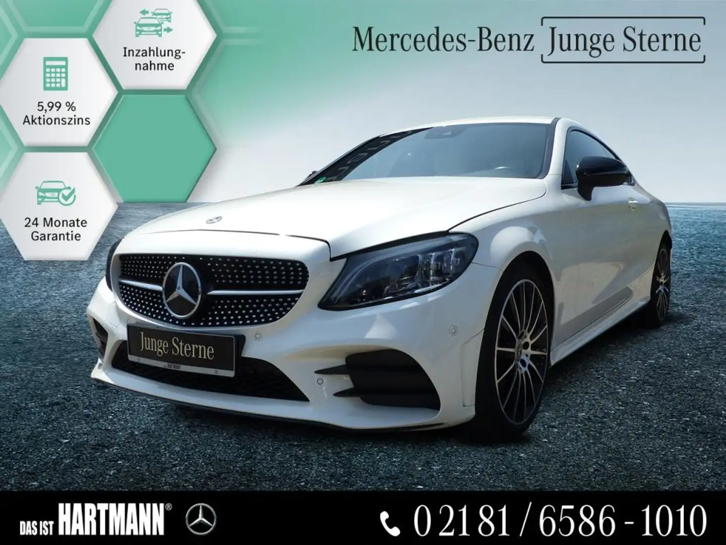 Mercedes-Benz C 180 Coupé AMG+STANDHEIZ+MULTIBEAM+BURMES+NIGHT Weiß - 1