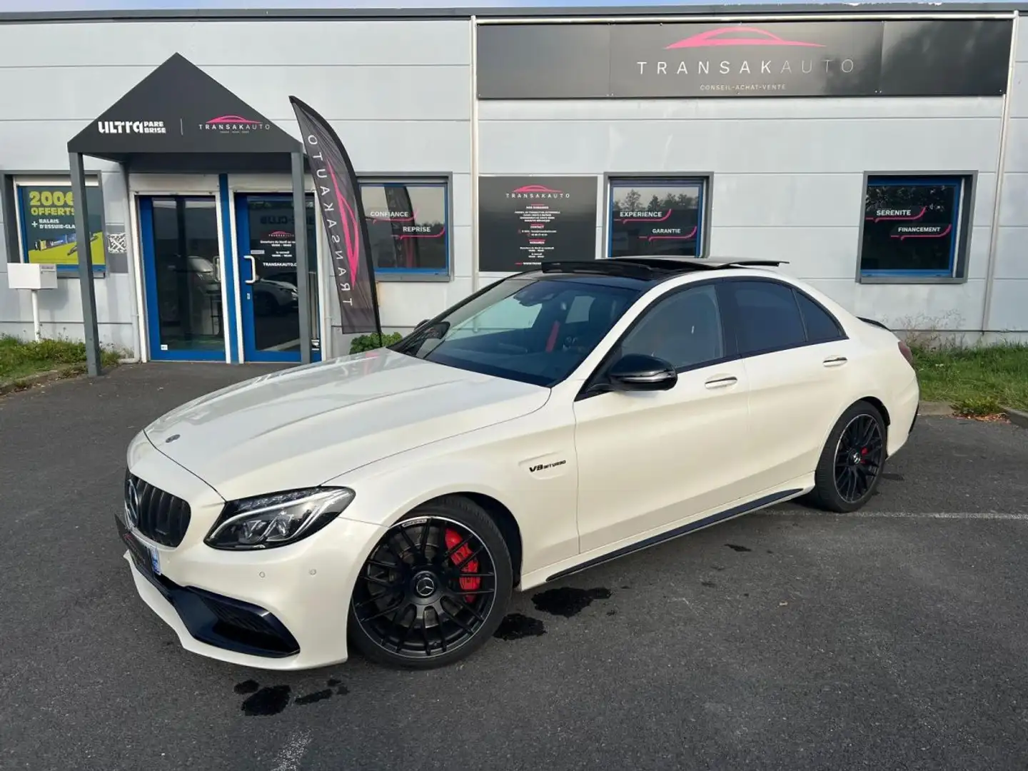Mercedes-Benz C 63 AMG 63 S Mercedes-AMG Speedshift MCT AMG / Toit ouvrant / Carplay / Papier Français Blanc - 2