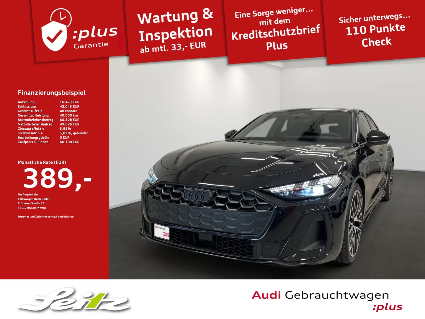 Audi A5 Lim. 2.0 TDI quattro *AHK*PANO*HEAD-UP*MATRIX* Schwarz - 1