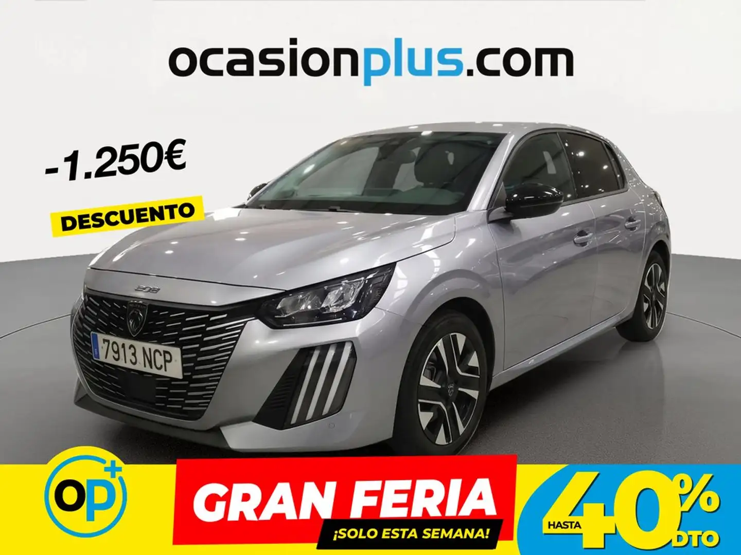 Peugeot 208 1.2 Puretech S&S Allure 100 Gris - 1