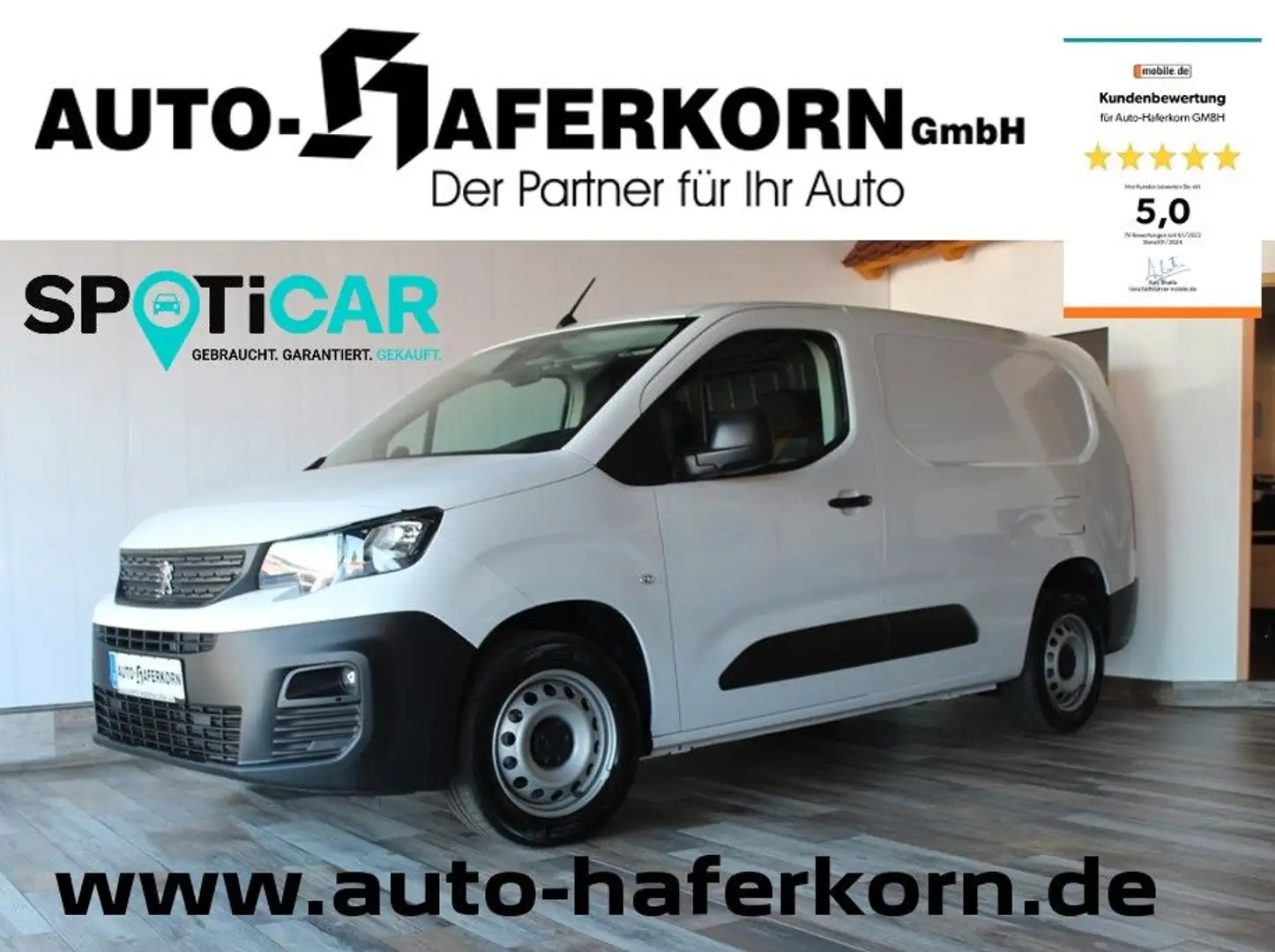 Peugeot Partner L2 1.5 BlueHdi 130EAT8 Premium*KLIMA*DAB Biały - 1